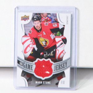 Mark Stone UD Game-Used Jersey Hockey Card Ottawa Senators GJ-ST 2018/19